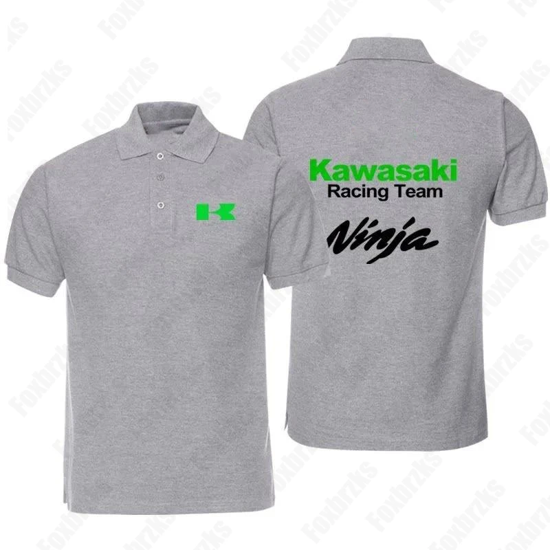 New 2024 Kawasakis Motorcycle Short-sleeved Polo Shirt For Men And Women Racing Fans T-shirt Cycling Half-sleeved Clothes