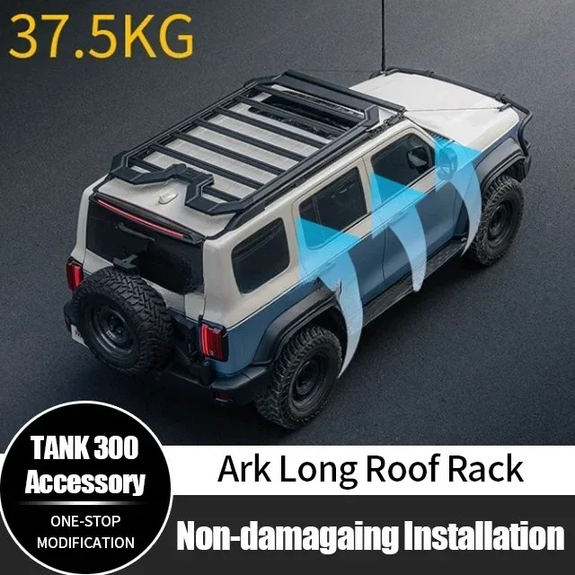 New Design Off Road Modification Aluminum Luggage Cargo Carrier Ark Long Roof Rack for GWM Tank 300 Accessories