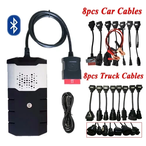 2025 nuevo Vci 2021,11 Keygen VD DS150E CDP Bluetooth para TNESF DELPHIS ORPDC OBD2 herramientas de diagnóstico de coche + 16 Uds Cables de coche/camión