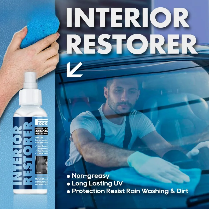 100ML Car Renovation Automotive Plastic Refurbishment Agent Interior Update Repair and Maintenance Spray Car Light Cleaner