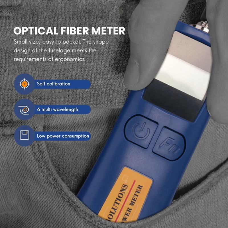 6 أطوال موجية جهاز قياس الطاقة الضوئية الصغير -50 إلى 26 جهاز اختبار الألياف الضوئية مقياس معدل العمل البصري المحمول FTTH