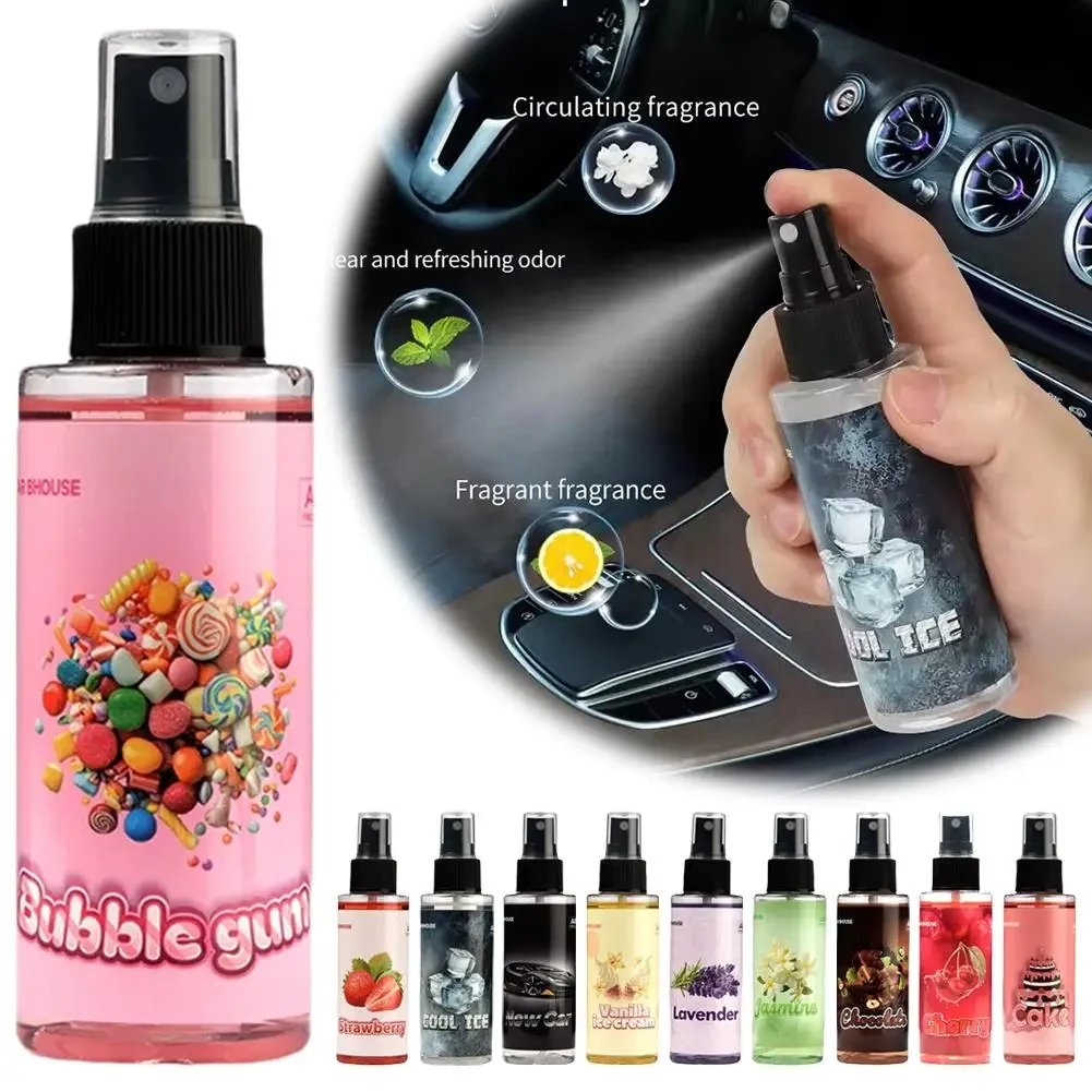 Ambientador en aerosol para coche, fragancia para coche, aroma ligero de larga duración para pastel de fresa, Perfume fresco, desodorante en aerosol para Interior de coche