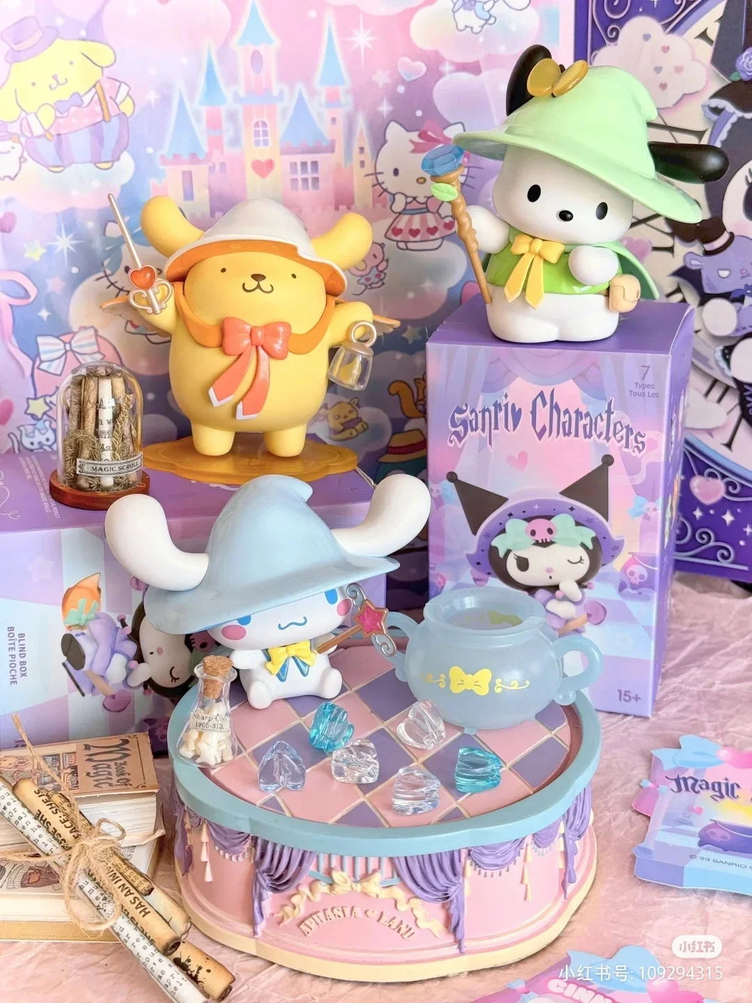 Nowa prawdziwa Miniso Sanrio magiczna seria opowieści pudełko z niespodzianką Kuromipacha pies Jade Guigou festiwalowa zabawka na prezent