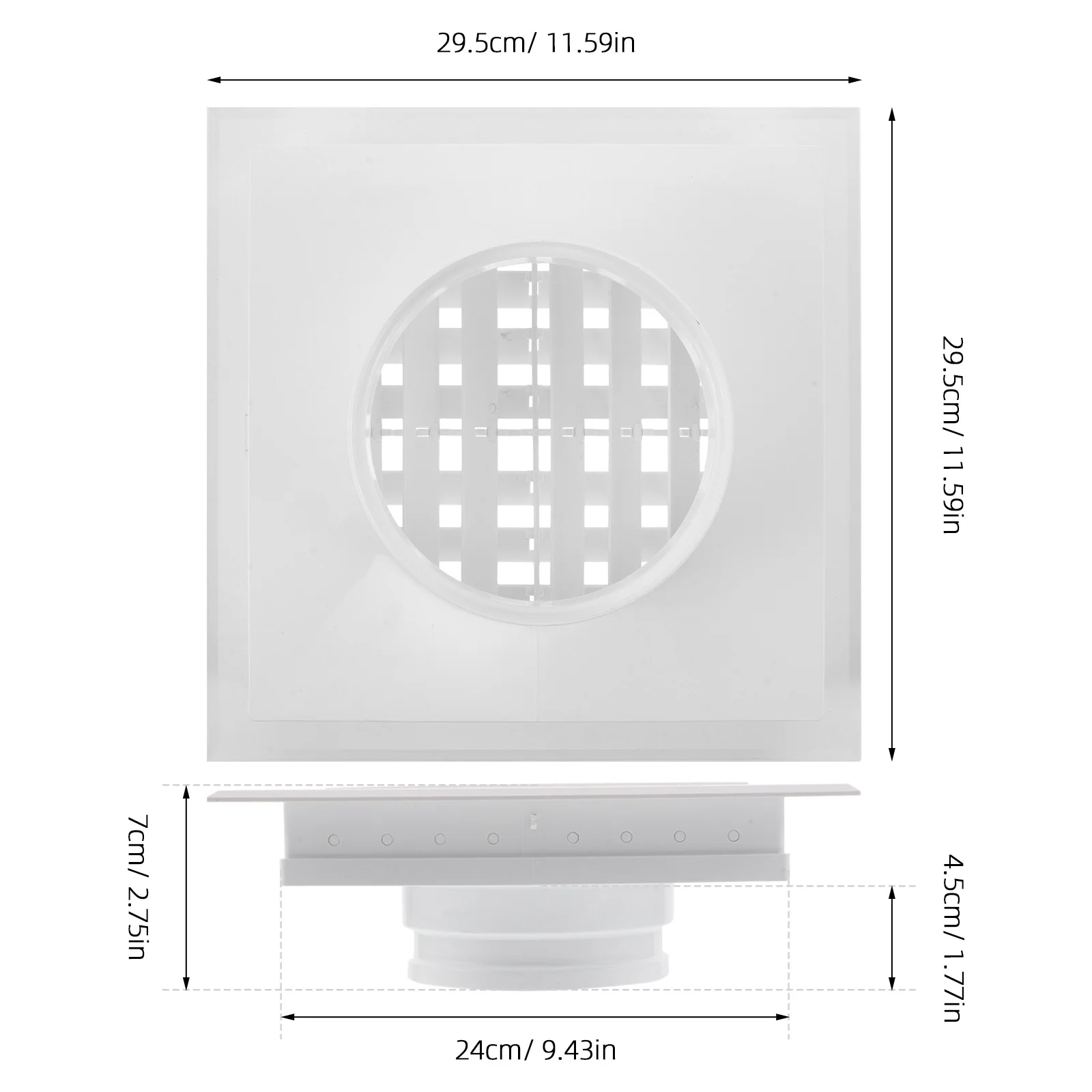 تصميم منفذ تنفيس تكييف الهواء ثنائي الطبقة ABS للتحكم الفعال في تدفق الهواء ومنع الحطام #3
