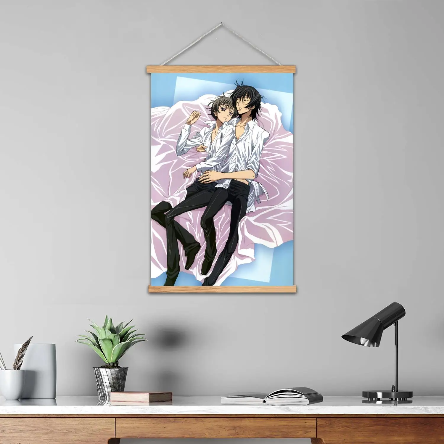 gay anime Framed Wall Painting Canvas Art Poster and Wall Art  Modern Family Bedroom Decor Posters,Decorative painting view 3