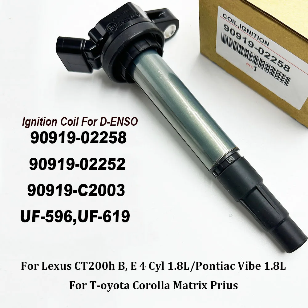 High Quality 90919-02258 9091902258 02258 Ignition Coil For Corolla Matrix Prius S-cion xD 1.8L RAV4 90919 UF-596 C1714 UF-619