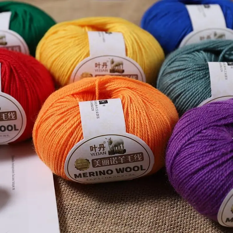 50g/roll 100M Soft Merino Wool Yarn Baby Wool For Hand Knitting Crochet Scarf Clothes Yarn Clothes Hats Anti-pilling