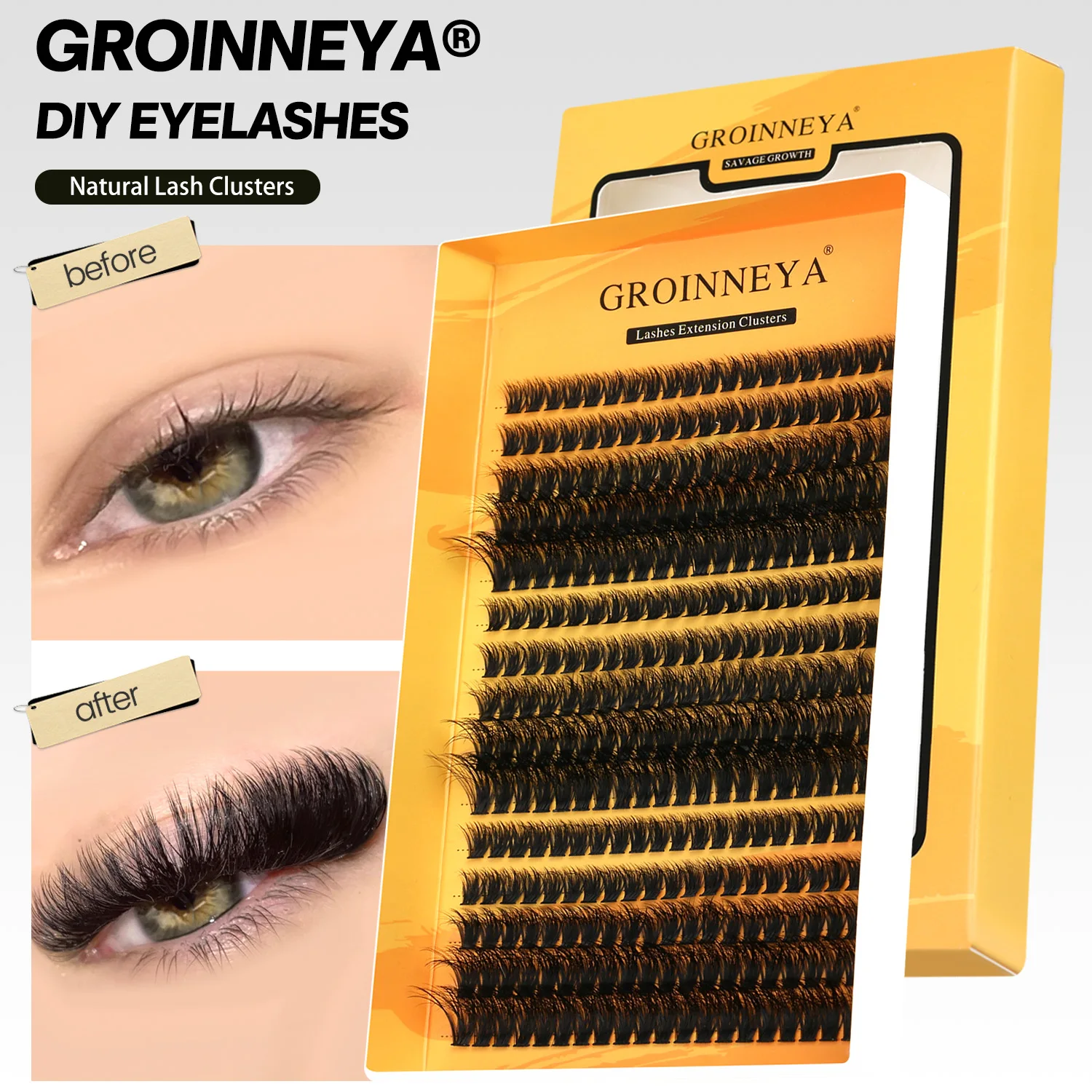 DIY Eyelash Extension C Curl Long Individual Lashes, Mixed Tray
