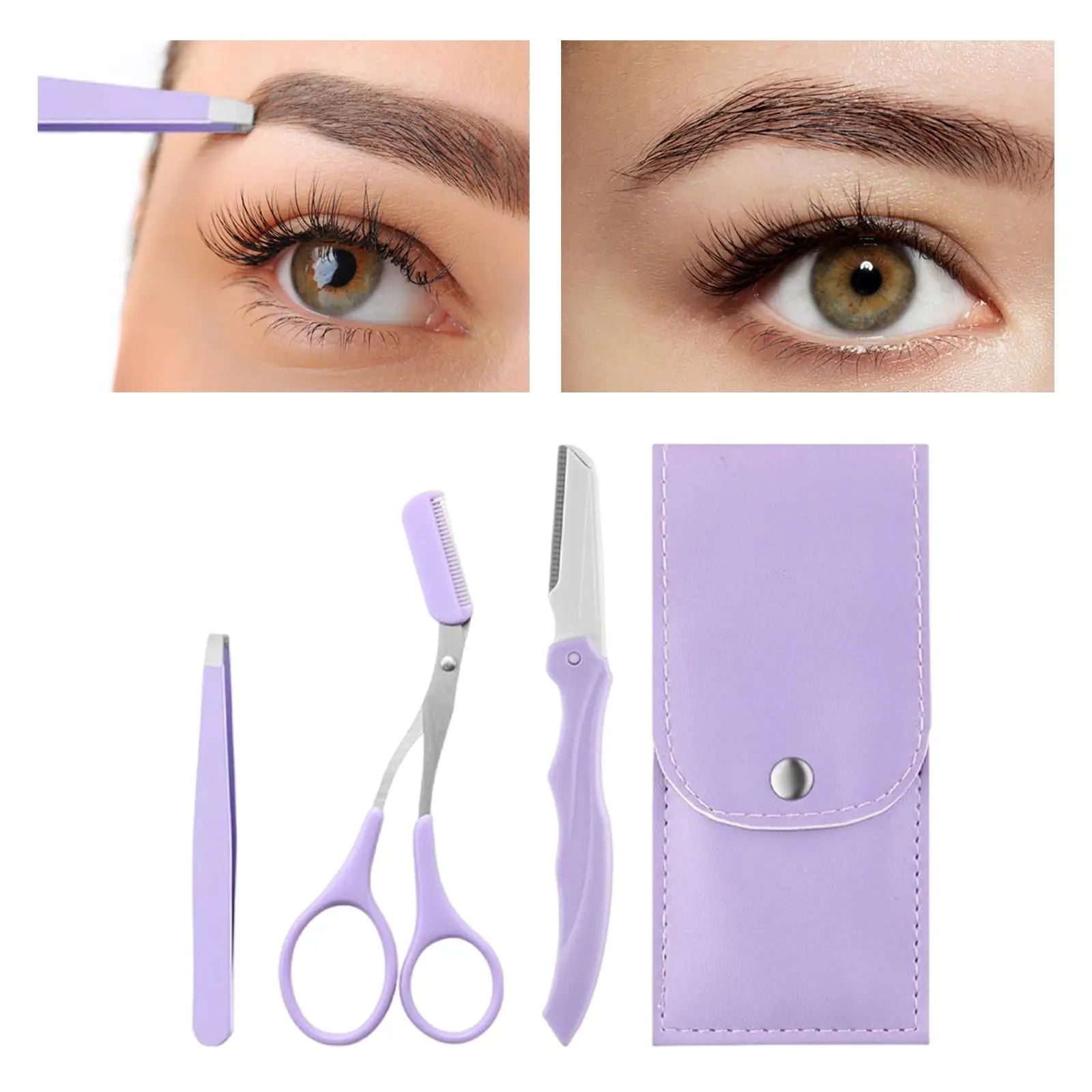 Eyebrow Grooming Kit Foldable Eyebrow Trimmer Lightweight for Home Travel image 4