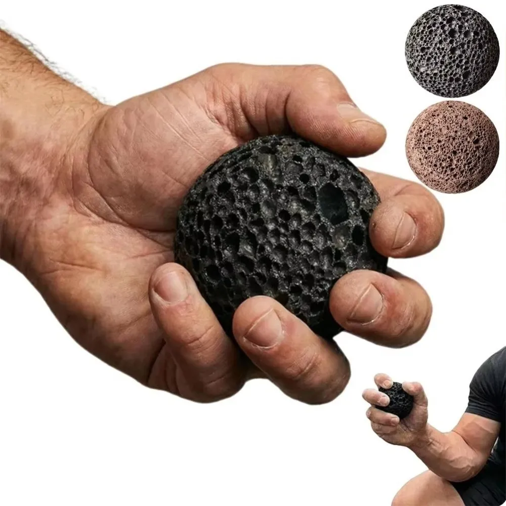 Balle de préhension en pierre de lave naturelle, texture poreuse, pour le renforcement des mains et des callosités, 5 cm, pour l'entraînement de la force de préhension
