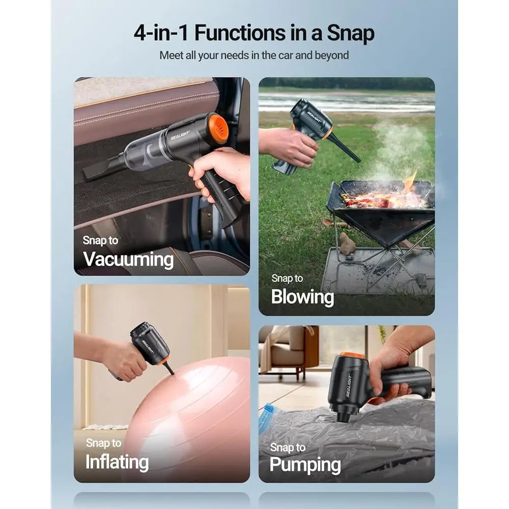 Mini Car Vacuum Wireless 13000Pa High Power Suction Handheld Vacuum and Air Duster Lightweight Compact Portable Cleaning Tool