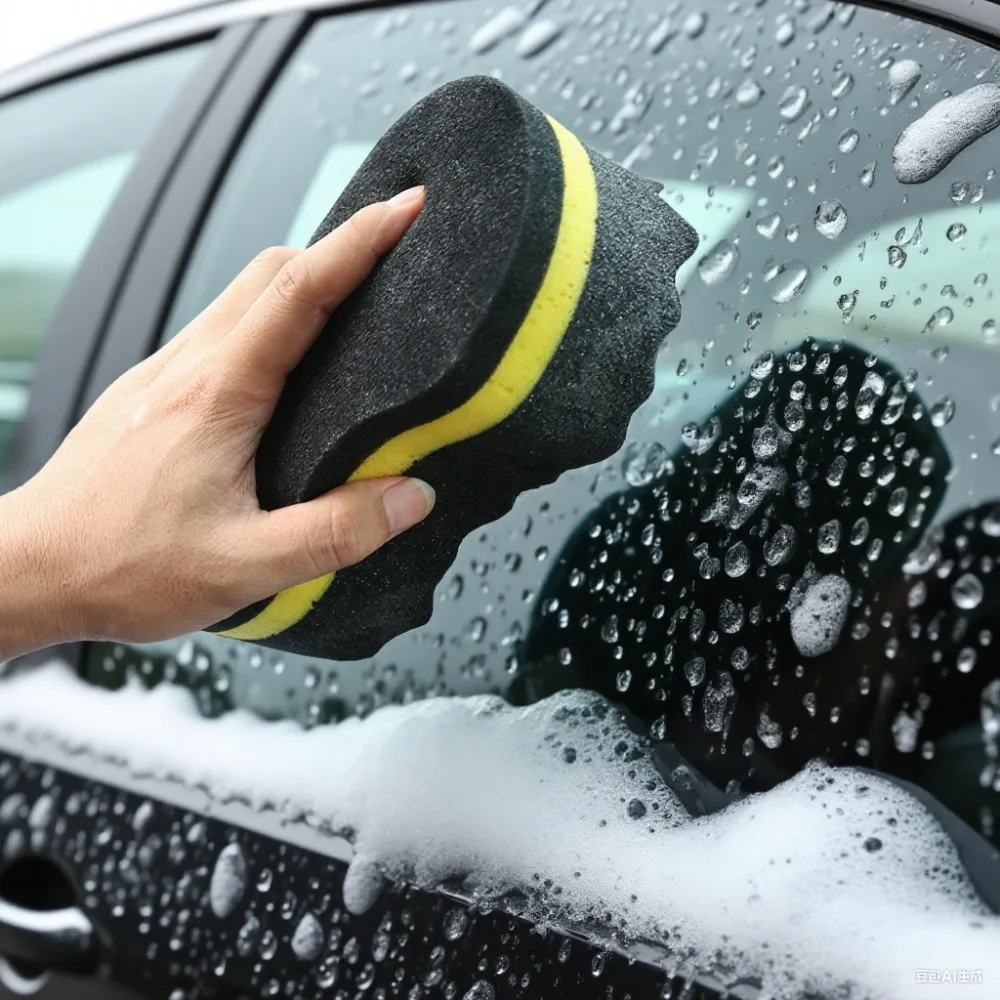 Car Cleaning Sponge 3-layer 8 Shaped Large Honeycomb Multipurpose High Density Cleaning Block for Auto Wash Household Kitchen