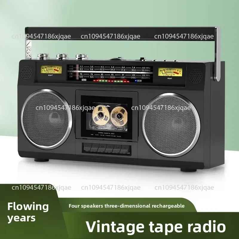 Portable Vintage Retro USB AM/FM Multiband Radio Stereo Wireless Bluetooth Boombox Mp3 Audio Cassette Tape Player Recorder TF