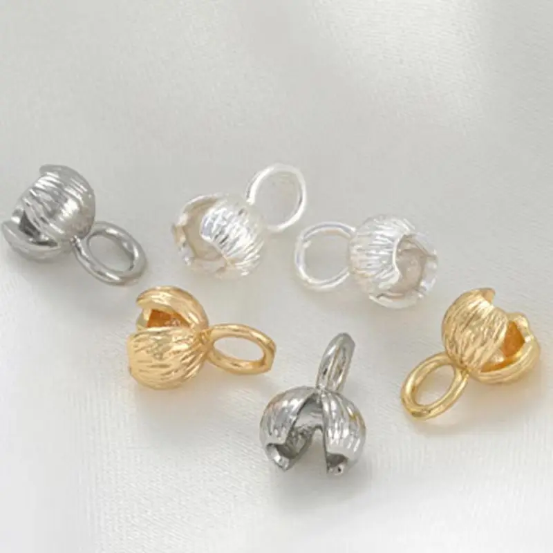 

14K Gold Wrapped Flower Bud Shaped Closure Buckle Handcrafted DIY Bracelet Necklace Jewelry Closure Connection Clip Accessories