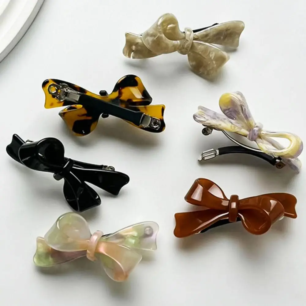 Casual Acetic Acid Butterfly Knot Hair Clip 3D Elegant Duckbill Clip Sweet Fashion Bowknot Hairclip For Women Girls