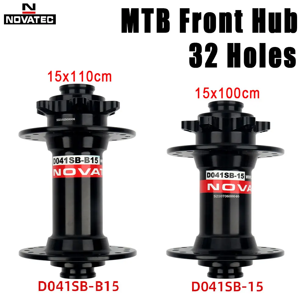 Cubo Dianteiro Novatec MTB 32 Furos para Bicicleta de Montanha TA Cube 15x110mm Boost 100x15mm Eixo Passante Peças de Reposição para Ciclismo