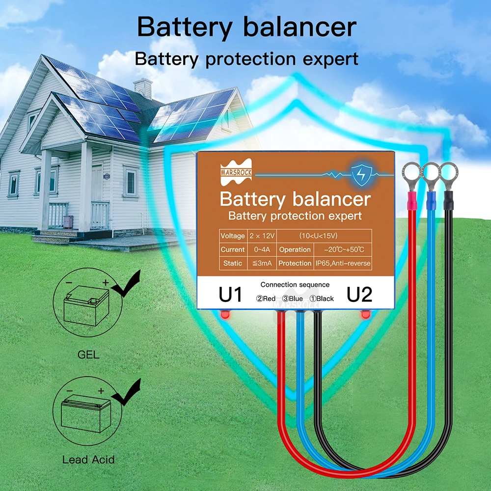 0~5A, 10~15V Lithium Lead acid gel Battery Balancer  Suitable for lead-acid Batteries, Gel Batteries, Lithium ion Batteries 0~5