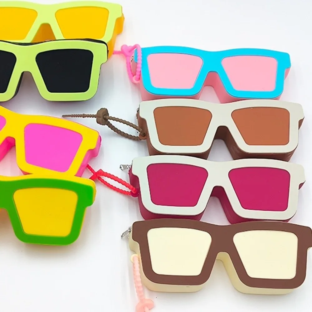 New Silicone Sunglasses Shaped Case Scratch Resistant Waterproof Makeup Bag Soft Shockproof Shell Storage Bag Travel Use