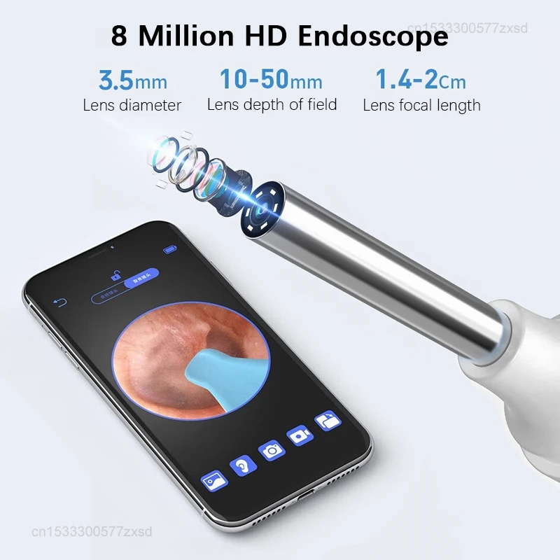 Xiaomi SUNUO Intelligent Visual Ear Digging Spoon High Definition Endoscope Wireless LED Luminous Earwax Removal Tools Household