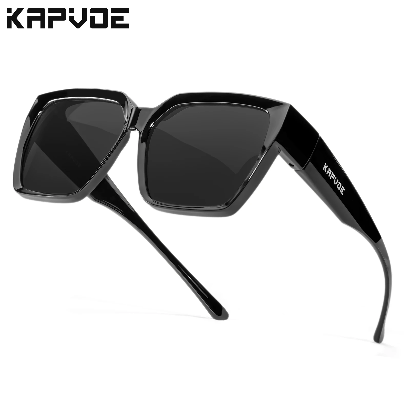 KAPVOE Fashion Polarized Glasses Fit Over Myopic Sunglasses UV400 Hikng Driving Bike Goggles Men Women Aesthetic Eyewear