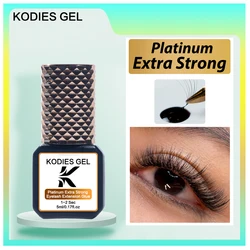 KODIES GEL-Colle à cils noire à séchage rapide, fournitures d'extension de cils, colle de levage de cils, adhésif original, bain supplémentaire, 1-2 secondes, 5ml