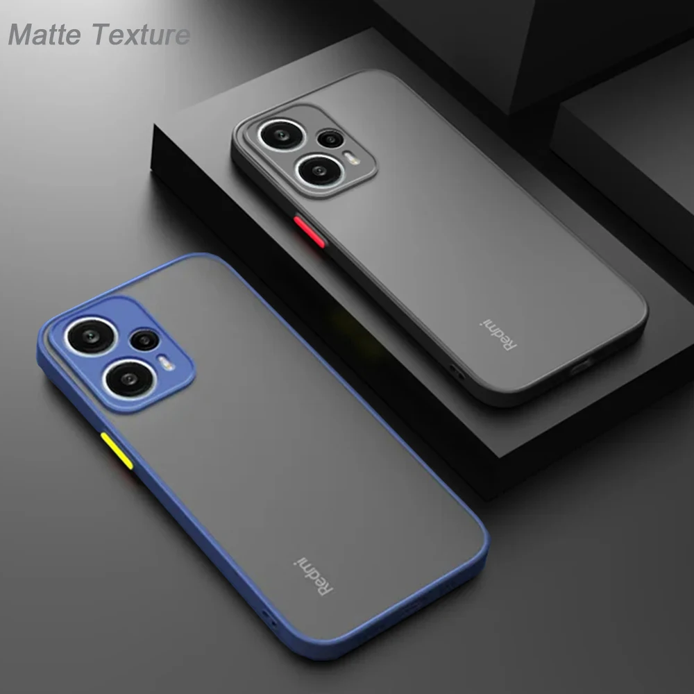 Luxury Matte Armor Case for Xiaomi Note 12 Turbo 13 11 10 Pro Plus Shockproof Bumper Phone Cover on Redmi 12 12C 10 10C 5G Cover