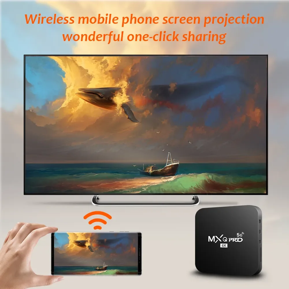 Nowa kolekcja AliExpress Smart TV Box MXQ-PRO 4K HD Android 10.0 Smart TV Box 2.4/5G Dual-WIFI 3D Video Media Player Home