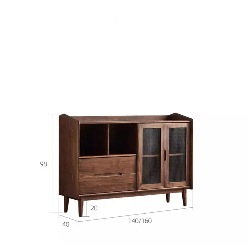 

North American black walnut side cabinet Nordic simple multi-function