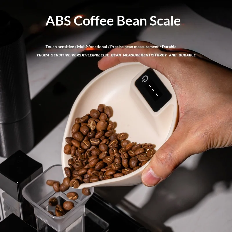 Electronic Scale Bean Tray Espresso LED Weighing 0.1g ABS Electronic ScaleHigh Precision Measures Black Beige