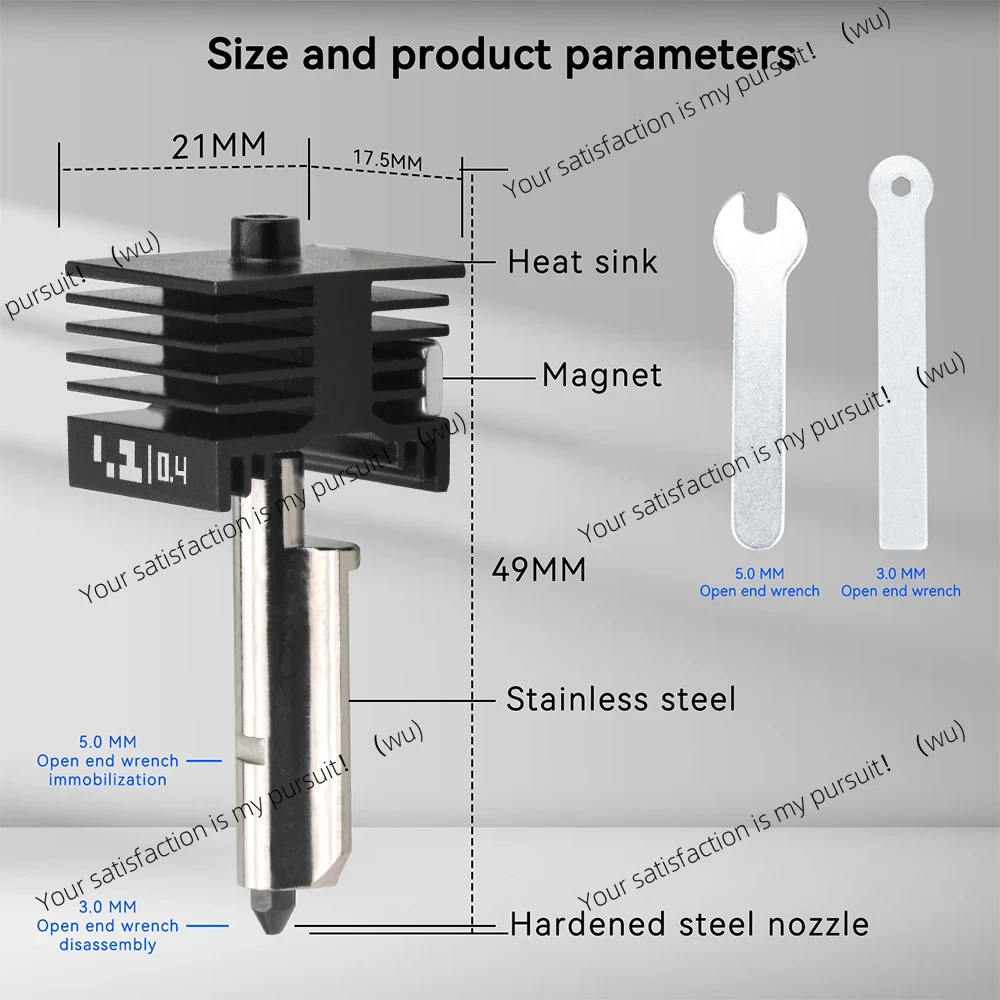 For Bambu Lab P2S Upgraded Hotend 0.2/0.4/0.6/0.8mm Hardened steel nozzle Replace Hot End Bambulab H2D H2S 3D Printer Print Head