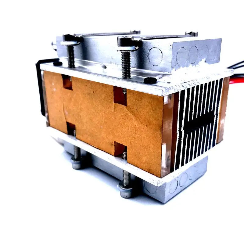 

small DIY TEC Peltier semiconductor refrigerator water-cooling air condition Movement for refrigeration and fan