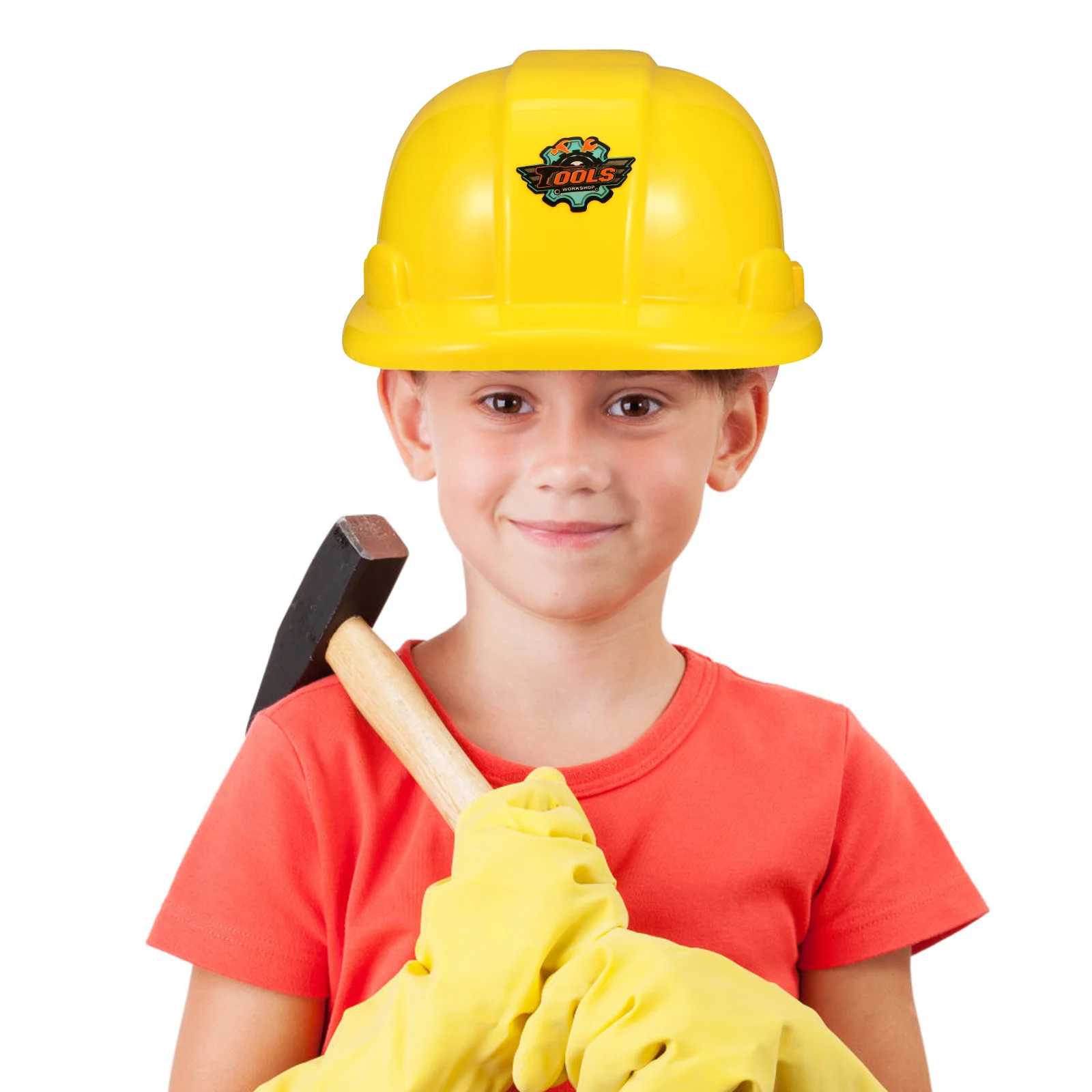 5 Pcs Hardhat Toy Engineering Kids Birthday Construction Party Building Dress Up Hats Yellow Worker Travel