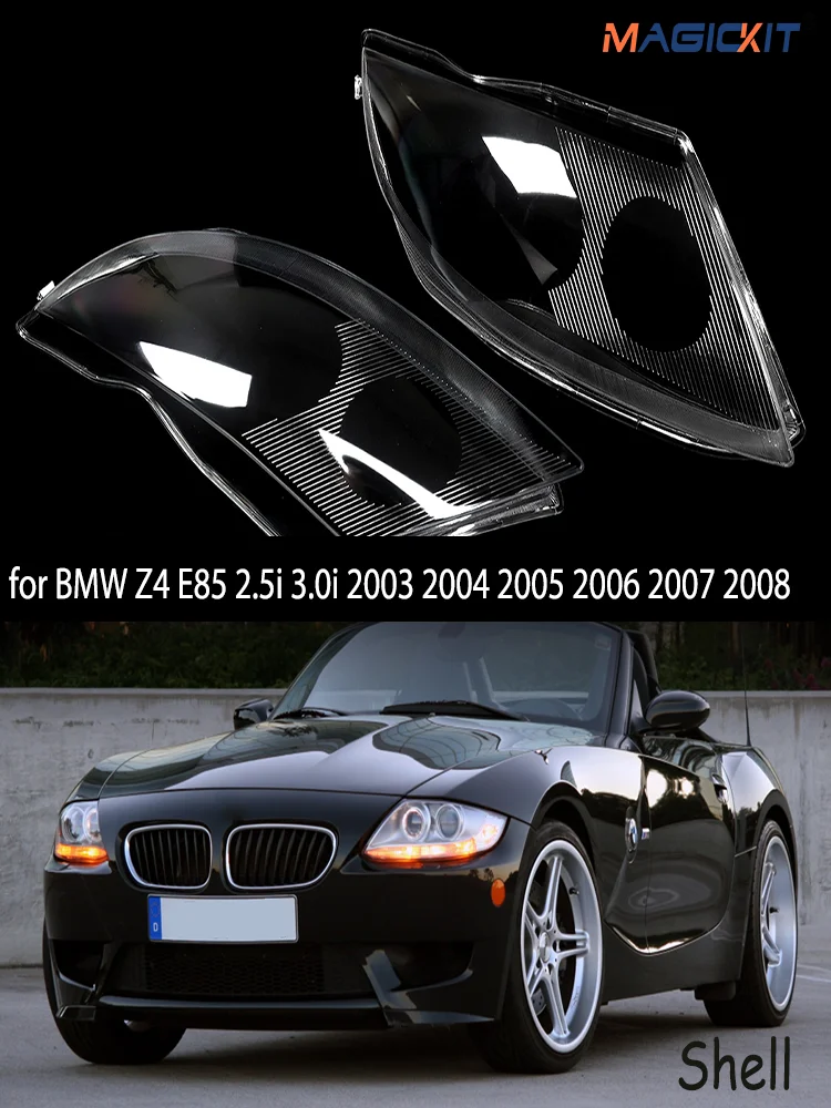 MAGICKIT Links & Rechts Auto Koplamp Cover Lens Transparant Glas Koplampen Lampenkap Lamp Shell Past BMW Z4 E85 2003-2008 - afbeelding 2