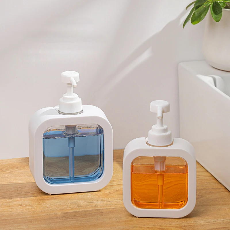 1PC Large Capacity Transparent Soap Dispenser Bottle with Press Pump for Kitchen Bathroom Travel