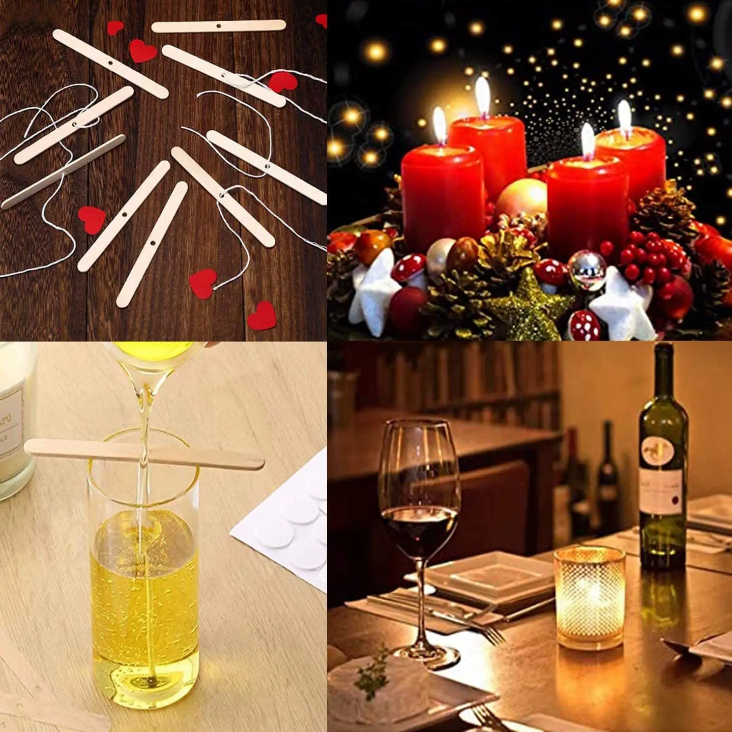 A56X Candle Making Kit,Candle Melting Pot,Candle Wicks,Wick Stickers, Candle Wicks Holder,Thermometer and Stirring Sticks