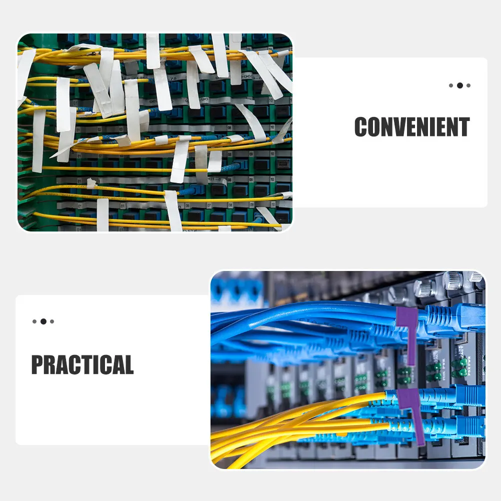 20Sheets Cable Management Labels Waterproof Oil-Resistant Self-Adhesive PP Paper Write-on Tags for Ethernet Computer Charger