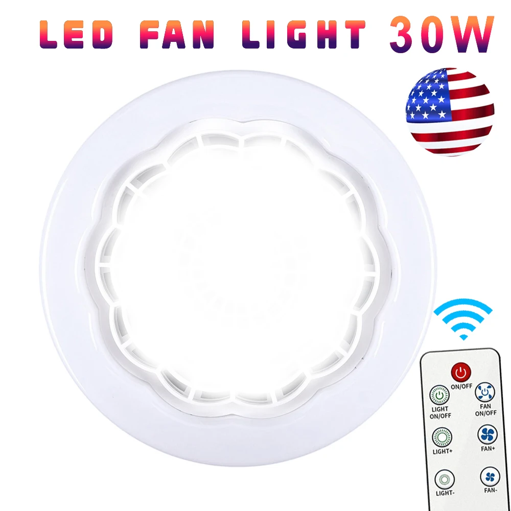 Smart Ceiling Fan with LED Light & Remote Control E27 Convertible Base for Living Room Home Decor Auto Speed Adjust