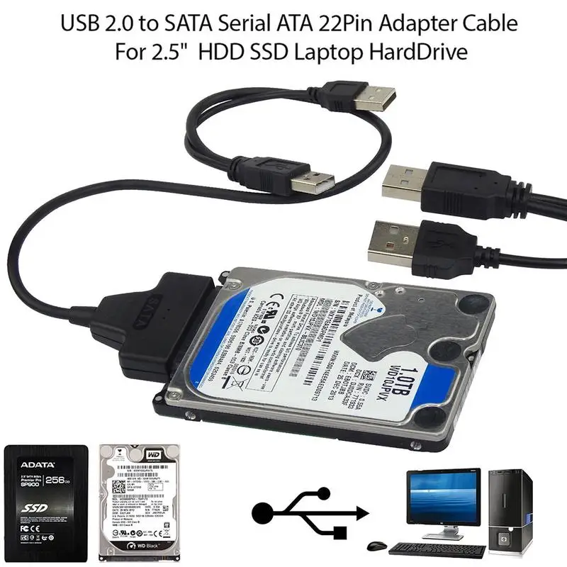 To USB 3.0 / 2.0 Cable Up To 6 Gbps For 2.5 Inch External HDD SSD Hard 3 22 Pin Adapter USB 3.0 III Cord USB 2.0 to SATA Cable