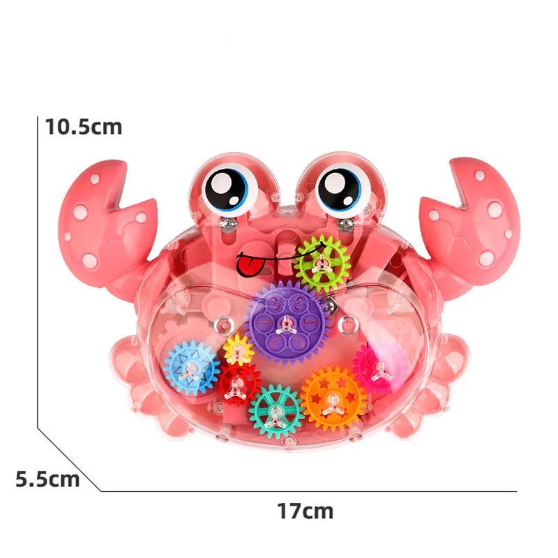 Nuovo Robot elettrico trasparente Gear Crab LED Music Walking Educational Funny Interactive Toy regalo di compleanno regalo di natale