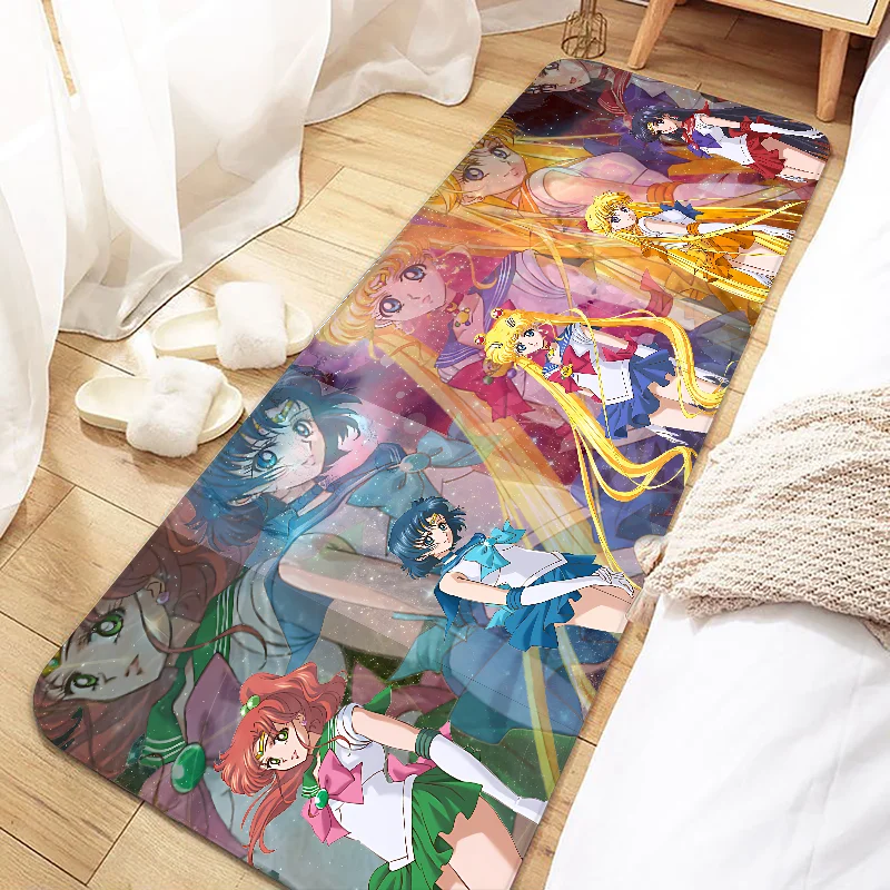 

Japan Anime Cute S-Sailor M-MoonS Door Mat Entrance Non-slip Washable Kitchen Carpet Living Room Hallway Rugs Bathroom Bath