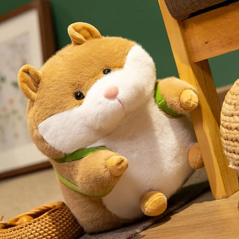 Cute Plush Animal Cute Hamster Plush Doll Cartoon Stuffed Plush Toy Parties Supplies Home Decoration Sleeping Soothing Toys For