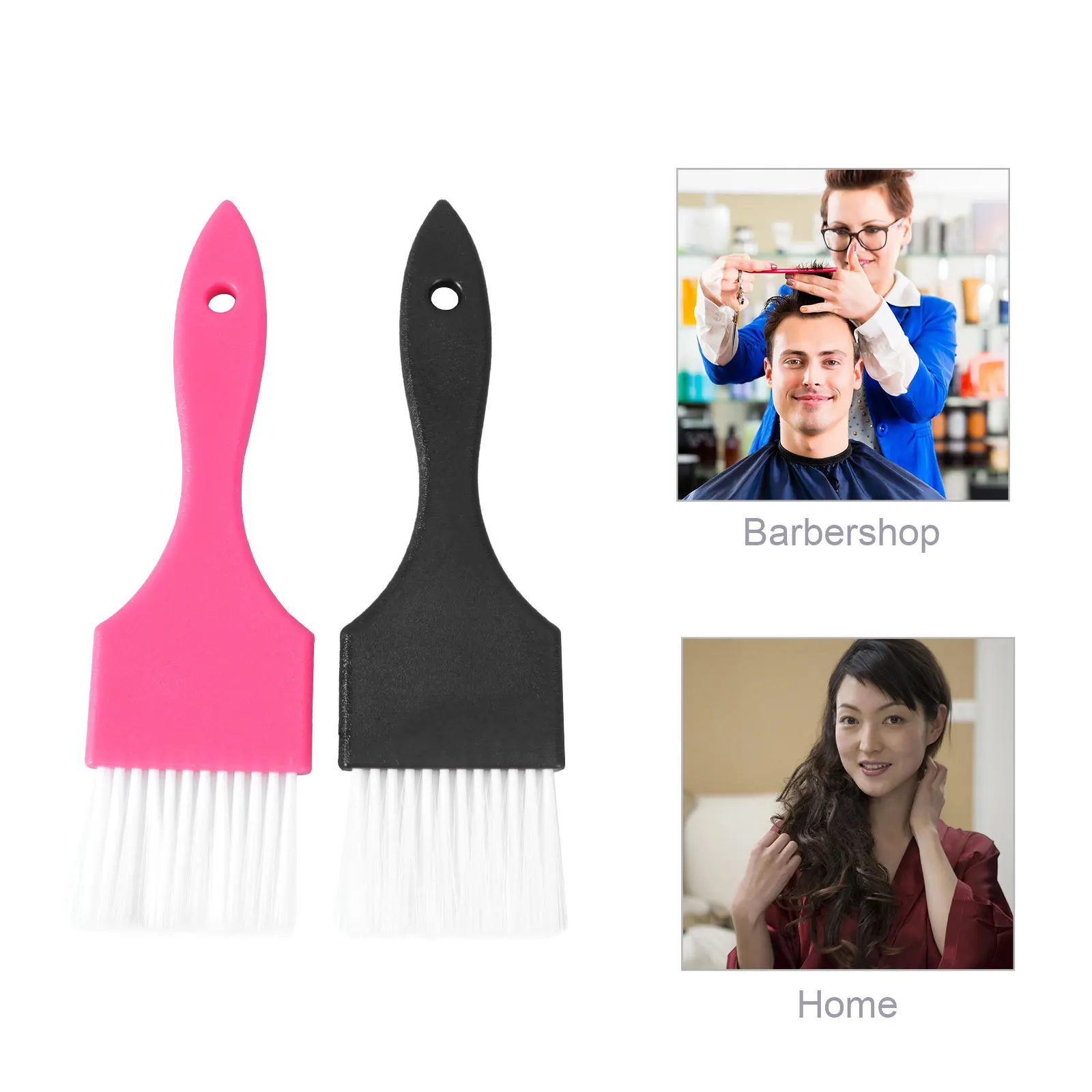 

2 шт., щетка для краски для волос, профессиональный многоразовый пластиковый аппликатор с удобной ручкой для удобного захвата, дизайн отверстия для домашнего салона
