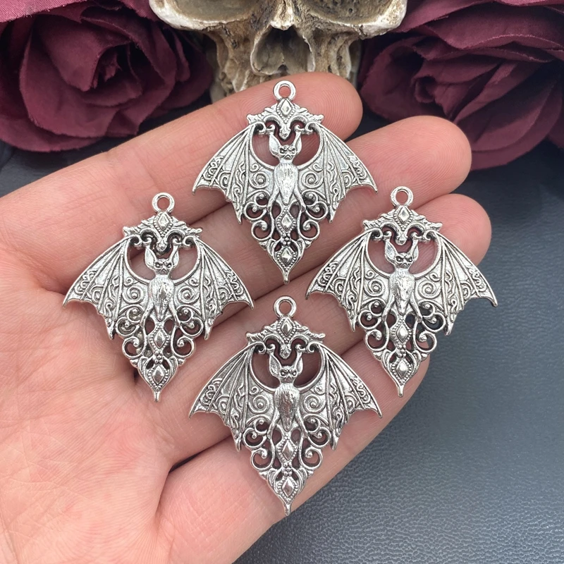 4pcs Gothic Vampire Bat Charm Pendant for DIY Jewelry Making