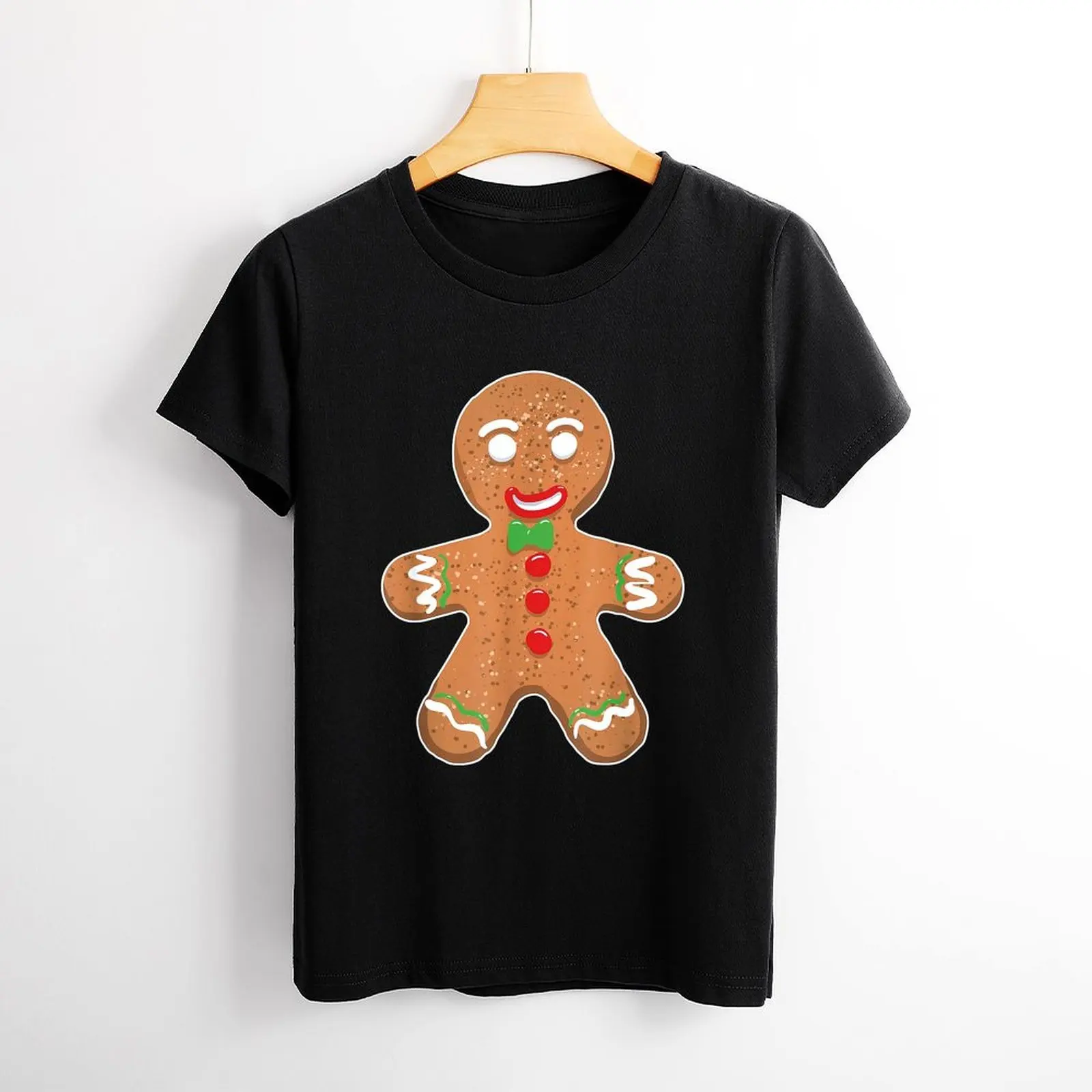 Gingerbread Man Christmas Cookie Costume Baking Team T Shirt Graphic Shirt Casual Shorts Sleeved Female Tee T-Shirt Size S-4XL