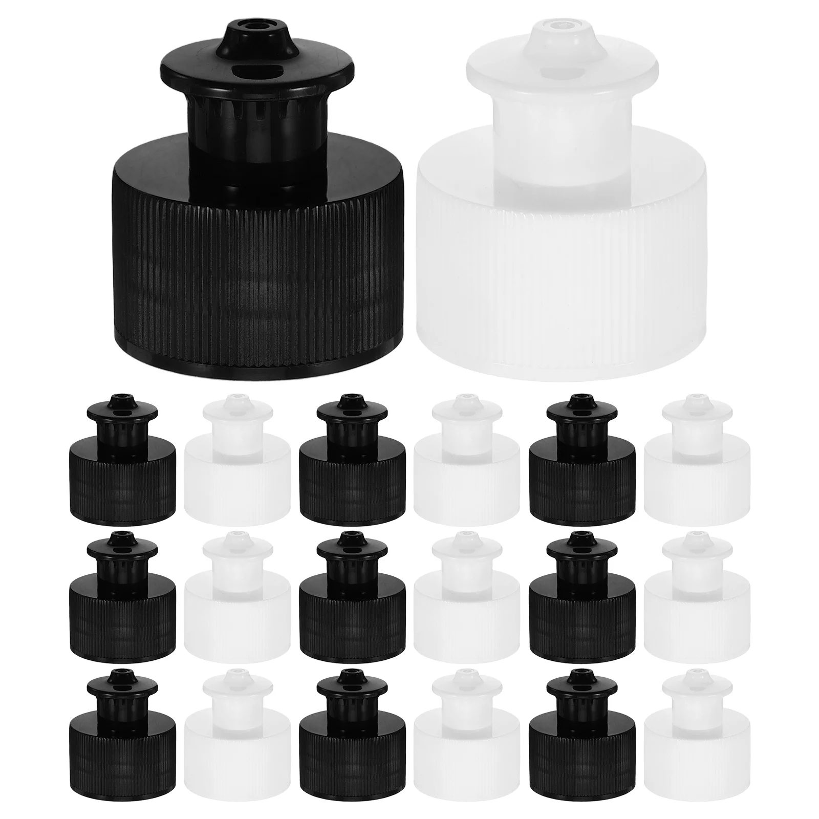 20 peças 28mm tampas de garrafa push pull tampas de parafuso de plástico reutilizáveis tampa dispensadora à prova de vazamento para esportes aquáticos acampamento garrafa de apertar