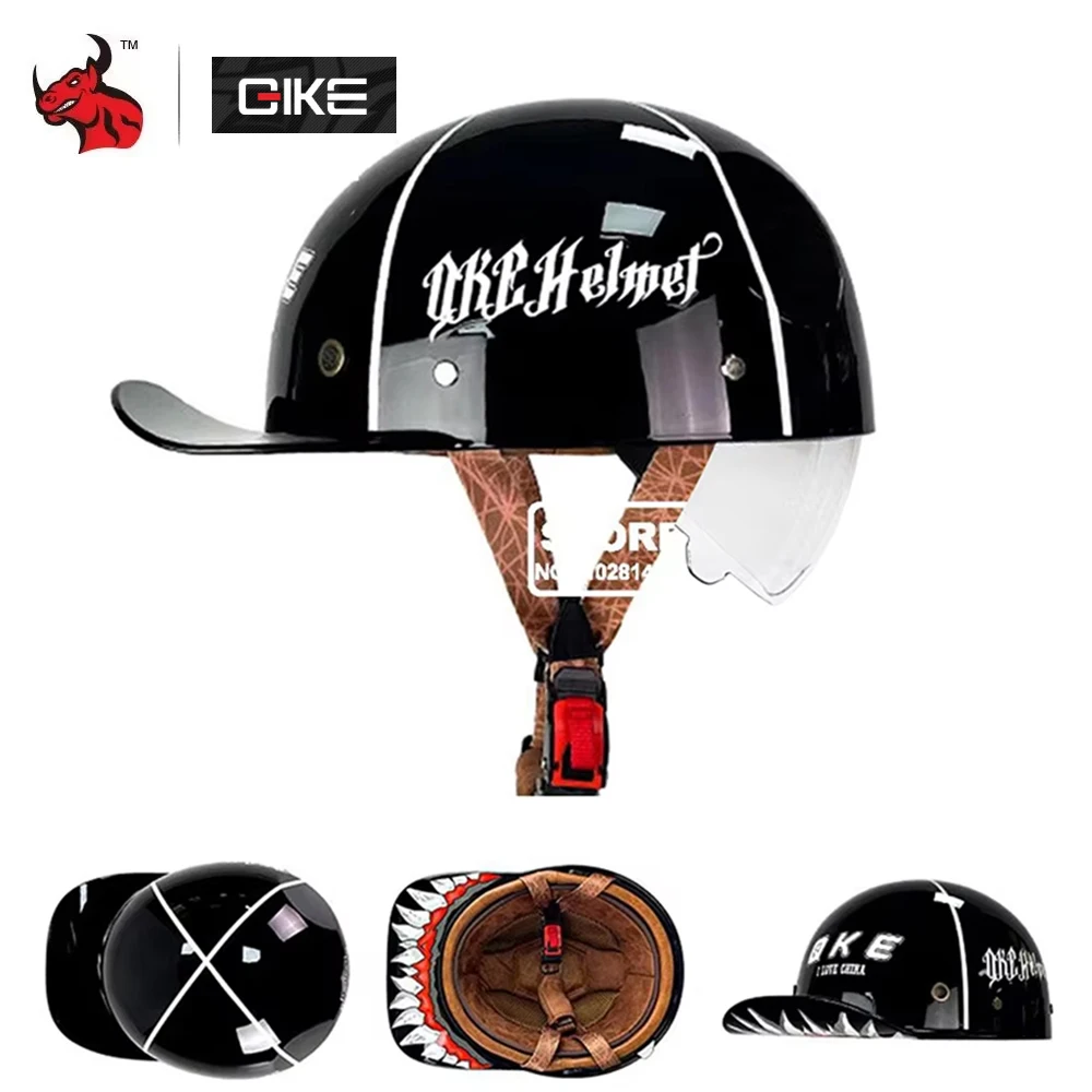

Retro DOT Certification Motorcycle Helme Women Men Baseball Cap Half Helmet Multi Color Protective Electric Motorcycle Helmet