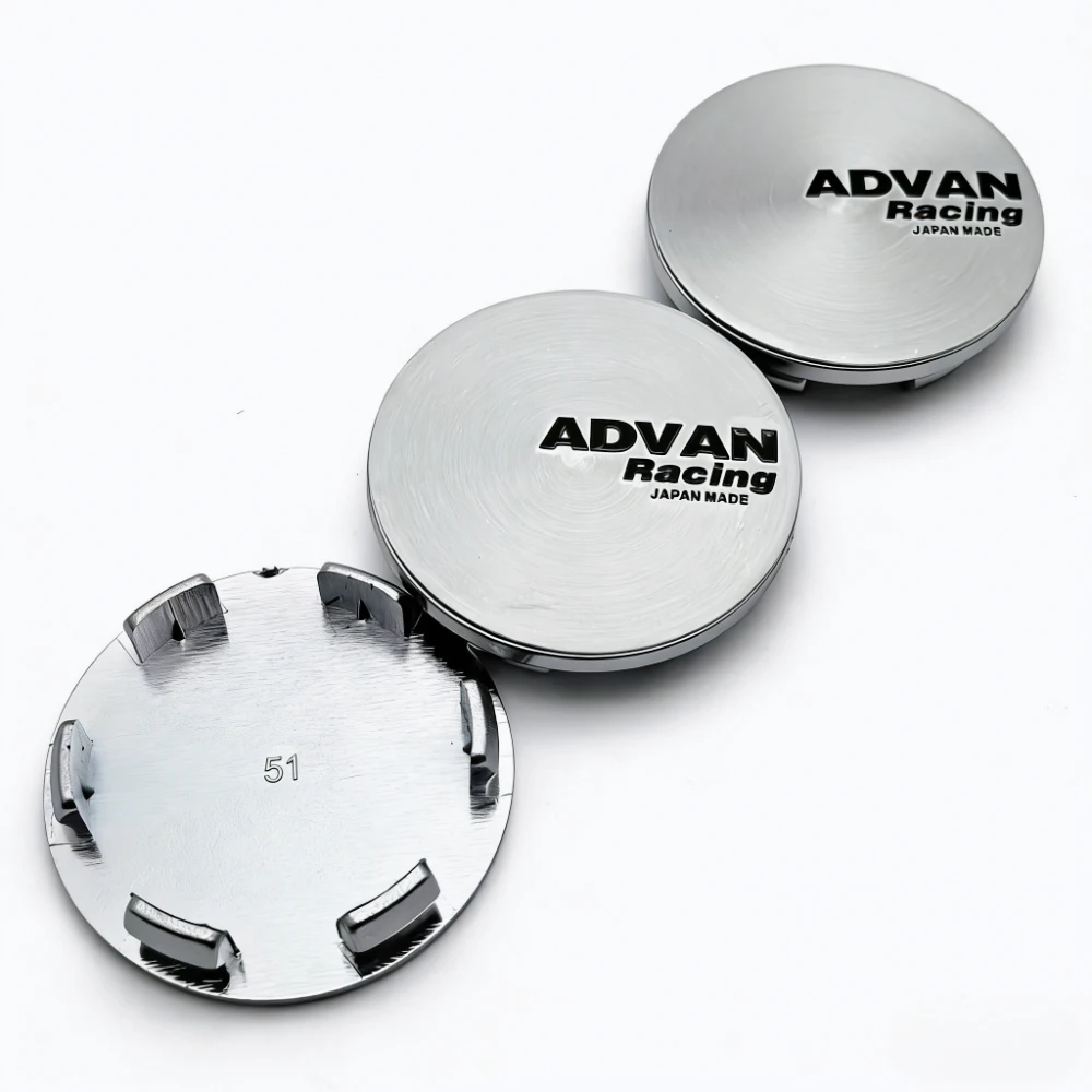 4 Stück 51mm Advan Logo Emblem Abzeichen Auto Radnabenkappen Felgenabdeckungen Staubschutzkappen Ersatz Auto-Styling Zubehör