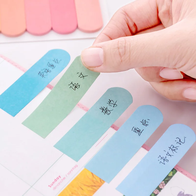 120 sheets Folder Sticky Notes Offices Accessories Gradient six-color Index Stickers Stationery Journaling Supplies Writable