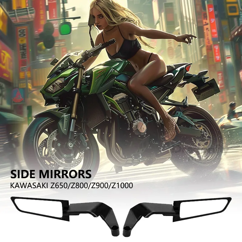 

For Kawasaki Z900 Z650 Z800 Z1000 Motorcycle Mirrors Stealth Winglets Mirror Kits Adjustable Mirrors Motorcycle Wing Mirrors