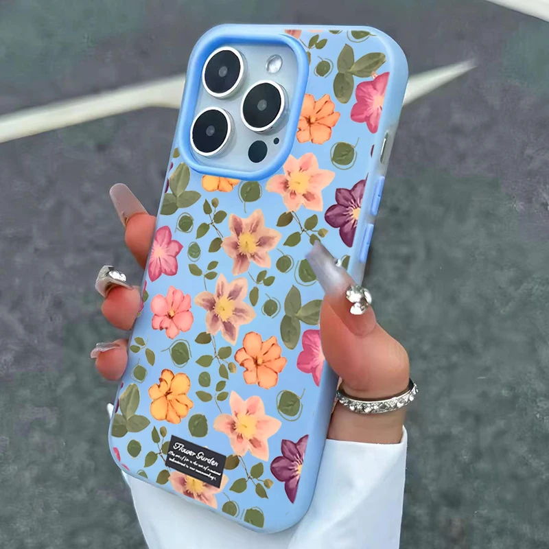 Colorful Small Flowers Pattern Jelly Phone Case For iPhone 17 Pro Max 15 14 13 12 11 16 Pro XS X XR 7 8 Plus 17 Air Bumper Cover